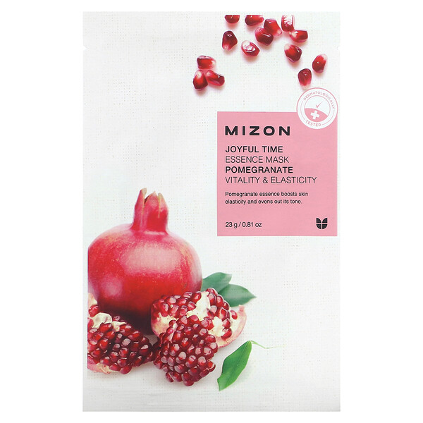 Joyful Time Essence Beauty Mask, Pomegranate, 1 Sheet, 0.81 oz (23 g) Mizon