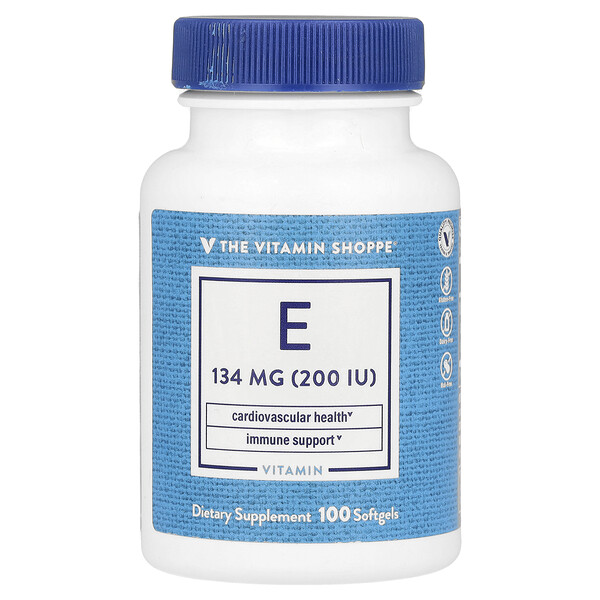 Vitamin E, 134 mg (200 IU), 100 Softgels The Vitamin Shoppe