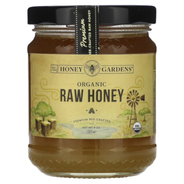 Organic Raw Honey, 9 oz (255 g) Honey Gardens