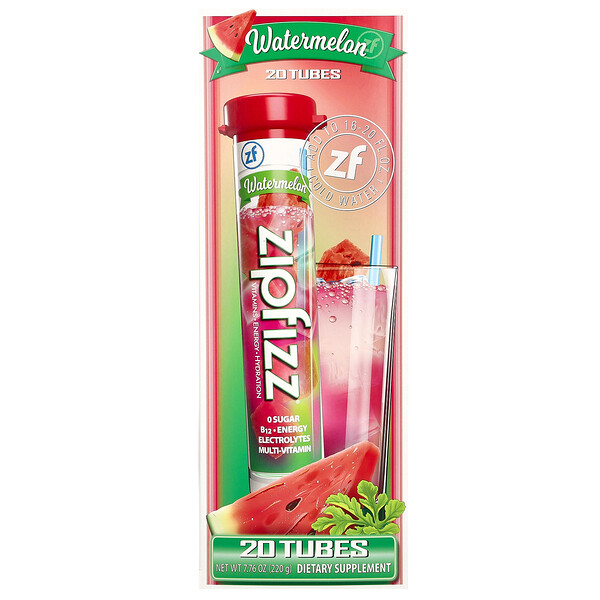 Watermelon , 20 Tubes, 0.39 oz (11 g) Each Zipfizz
