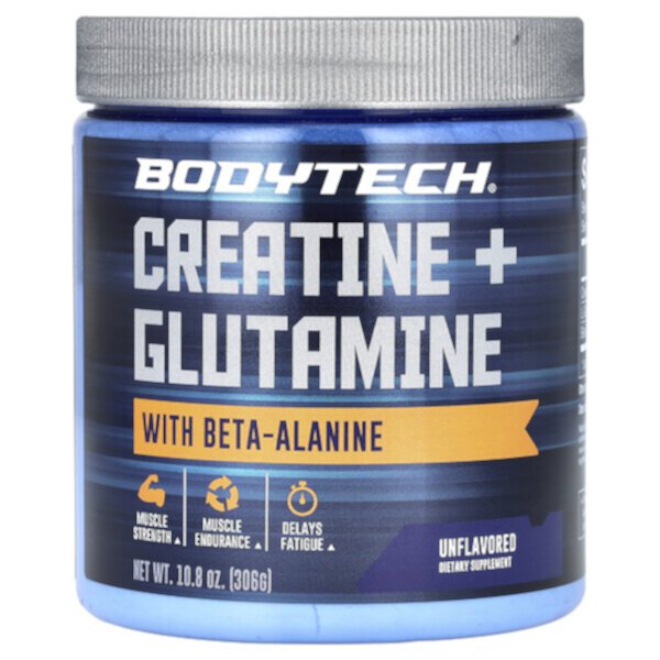 Creatine + Glutamine With Beta-Alanine, Unflavored, 10.8 oz (306 g) BodyTech