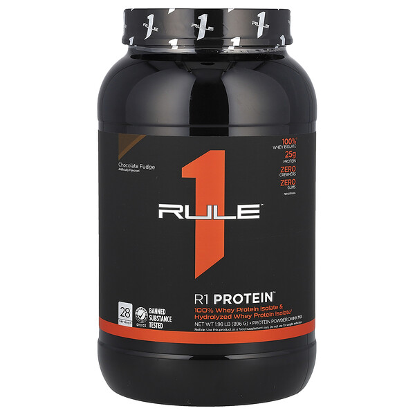 R1 Protein Powder Drink Mix, Chocolate Fudge, 1.98 lb (896 g) Rule One Proteins