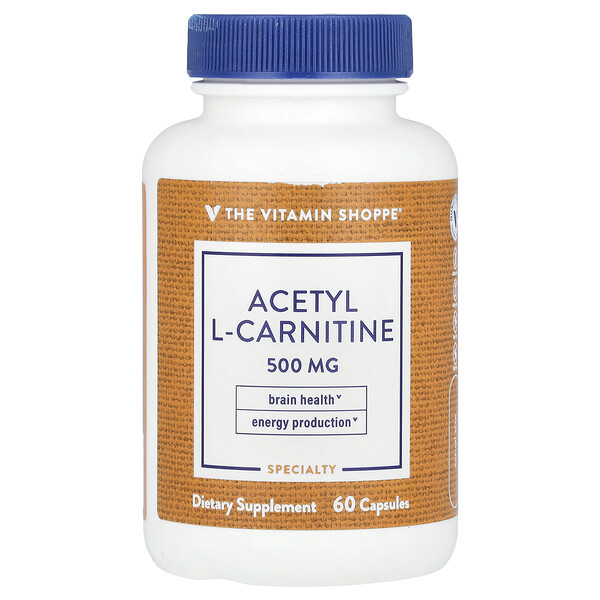 Acetyl L-Carnitine, 500 mg, 60 Capsules The Vitamin Shoppe