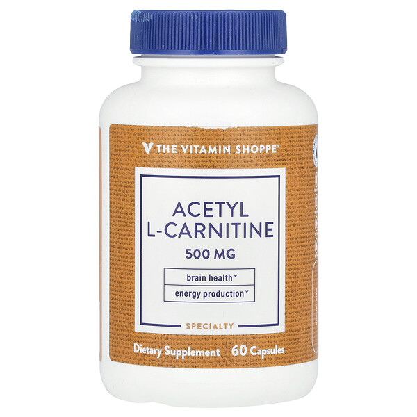 Acetyl L-Carnitine, 500 mg, 60 Capsules (Капсулы) The Vitamin Shoppe