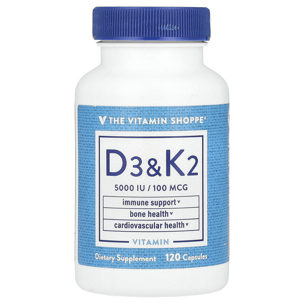 Vitamin D3 & K2, 120 Capsules The Vitamin Shoppe