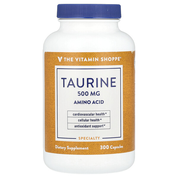 Taurine, 500 mg, 300 Capsules The Vitamin Shoppe