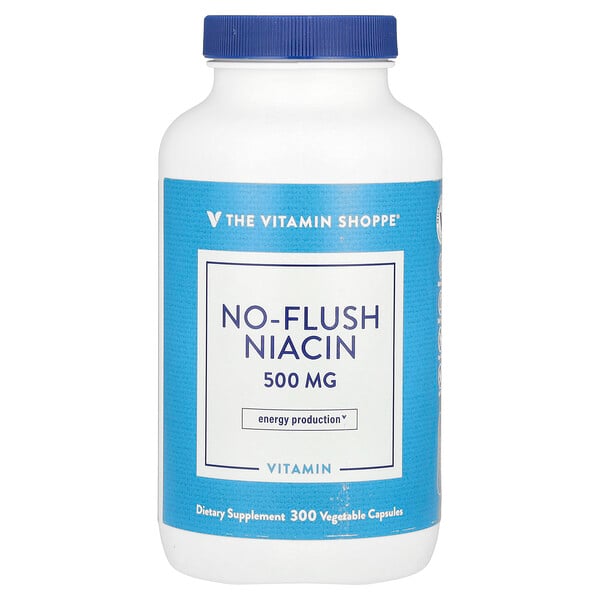 No-Flush Niacin, 500 mg, 300 Vegetable Capsules (Растительные капсулы) The Vitamin Shoppe