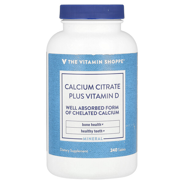 Calcium Citrate Plus Vitamin D, 240 Tablets The Vitamin Shoppe
