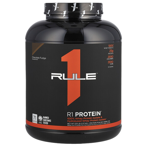 R1 Protein Powder Drink Mix, Chocolate Fudge, 5.01 lb (2.27 kg) Rule One Proteins