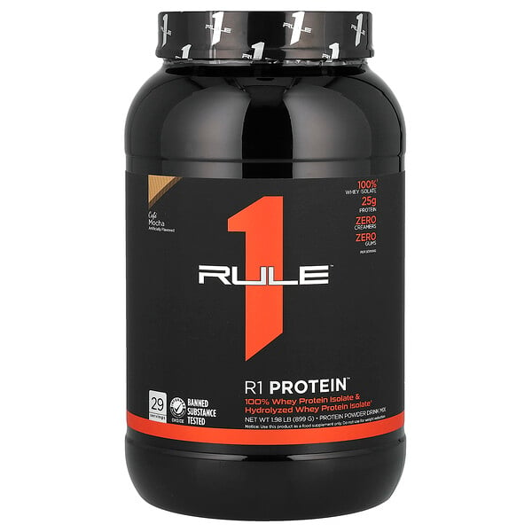 R1 Protein Powder Drink Mix, Cafe Mocha, 1.98 lb (899 g) Rule One Proteins