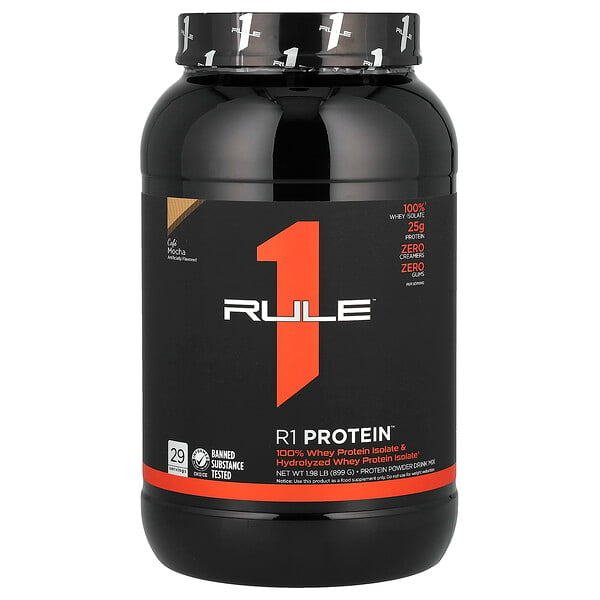 R1 Protein Powder (Порошок) Drink Mix, Cafe Mocha, 1.98 lb (Фунты) (899 g) Rule One Proteins