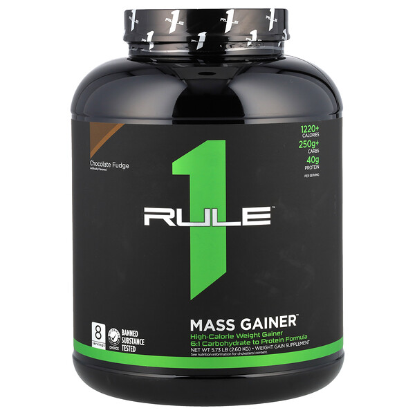 Mass Gainer, Chocolate Fudge, 5.73 lbs (2.60 kg) Rule One Proteins