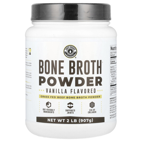 Bone Broth Powder, Vanilla, 2 lb (907 g) Left Coast Performance