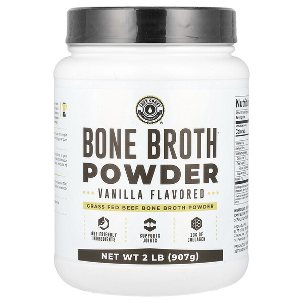 Bone Broth Powder (Порошок), Vanilla, 2 lb (Фунты) (907 g) Left Coast Performance