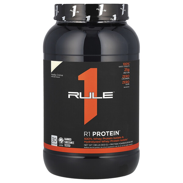 R1 Protein Powder Drink Mix, Vanilla Creme, 1.98 lb (900 g) Rule One Proteins