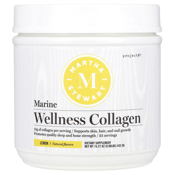 Marine Wellness Collagen, Lemon, 15.27 oz (432.5 g) Martha Stewart Wellness