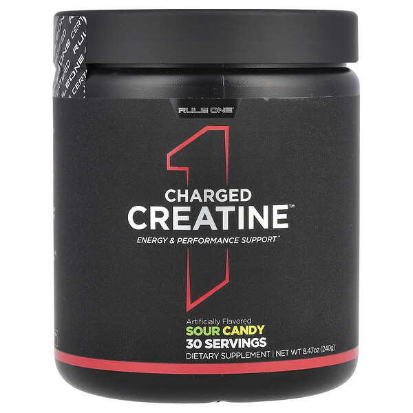 Charged Creatine, Sour Candy, 8.47 oz (Унции) (240 g) Rule One Proteins