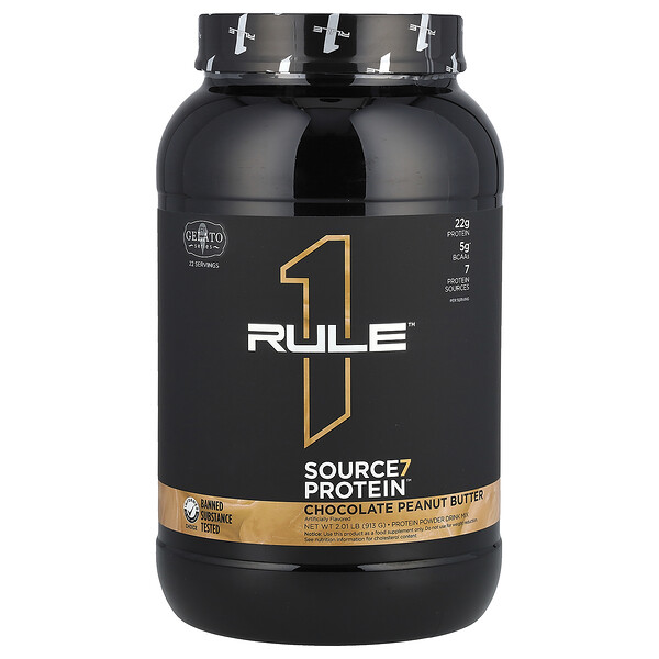 Source7 Protein Powder Drink Mix, Chocolate Peanut Butter, 2.01 lb (913 g) Rule One Proteins
