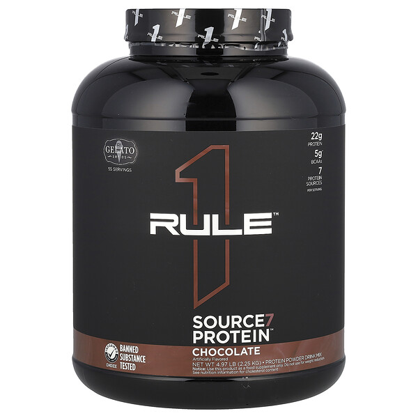 Source7 Protein Powder Drink Mix, Chocolate, 4.97 lb (2.25 kg) Rule One Proteins