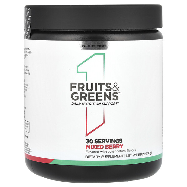 Fruits & Greens, Mixed Berry, 6.88 oz (195 g) Rule One Proteins