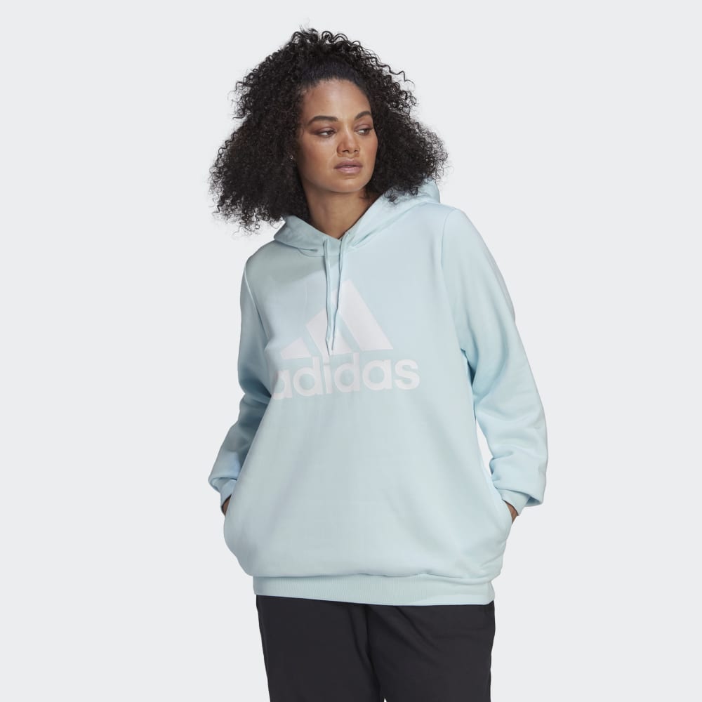 Essentials Logo Fleece Hoodie (Plus Size) Adidas