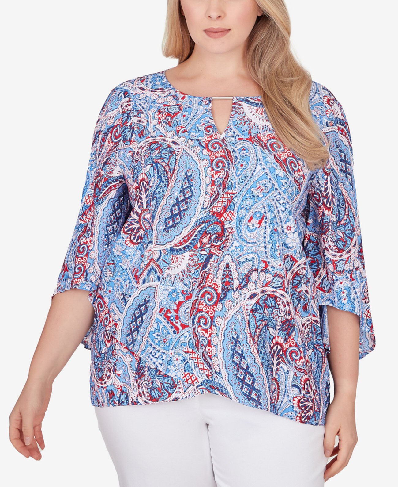 Plus Size Woven Paisley Gauze Top Ruby Rd.