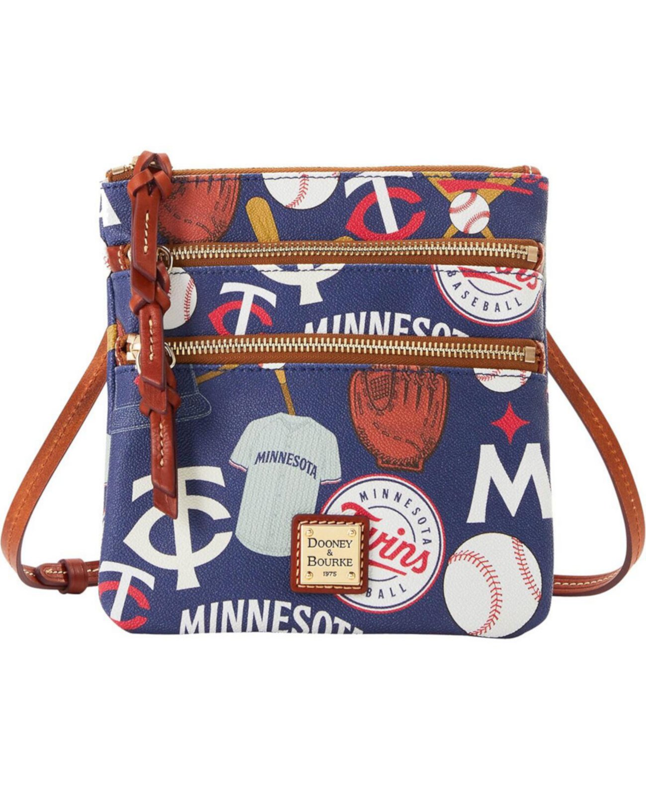 Women's Minnesota Twins Game Day Triple Zip Crossbody Purse Dooney & Bourke