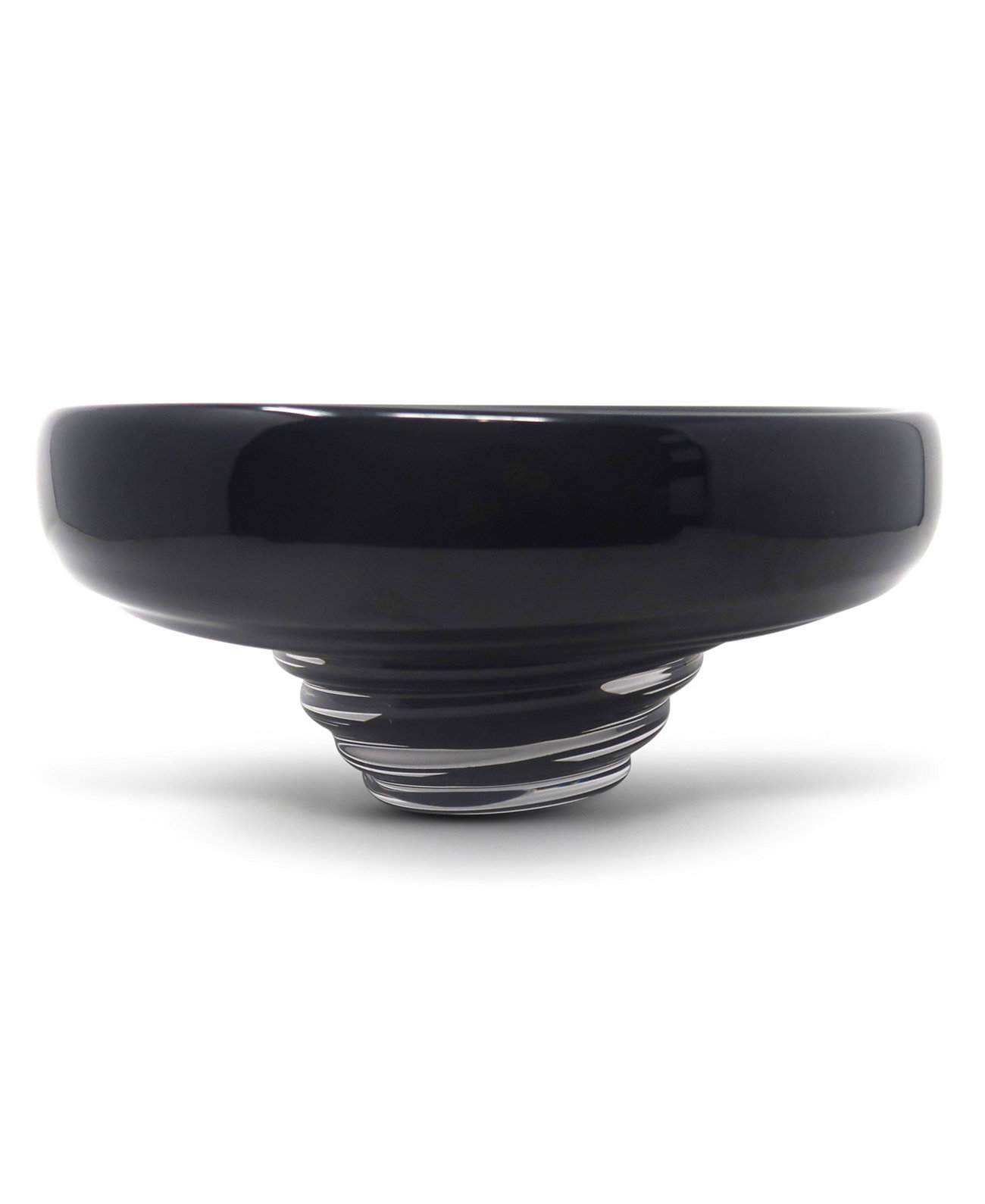 10.75"D Black Glass Centerpiece Bowl Vivience