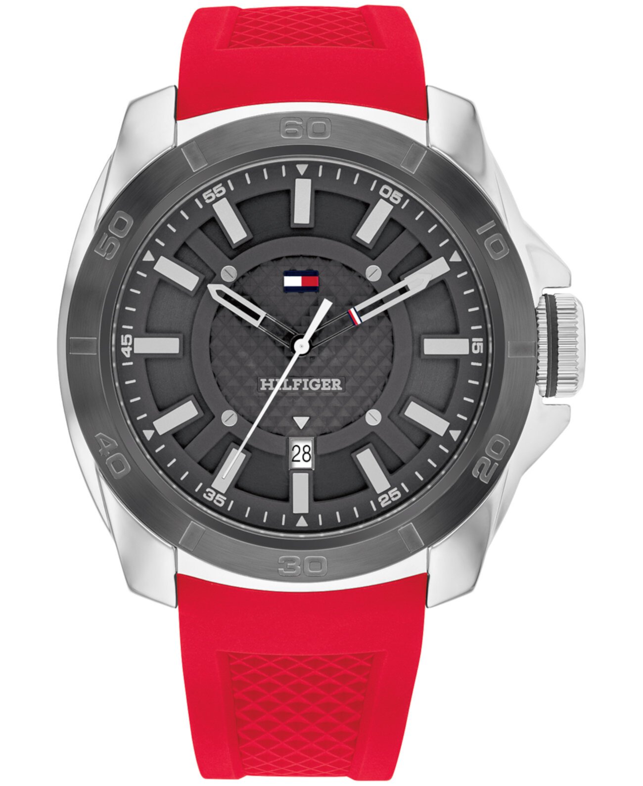 Смарт часы Tommy Hilfiger Мужские Кварцевые на Красном Силиконовом Ремешке 46mm Tommy Hilfiger