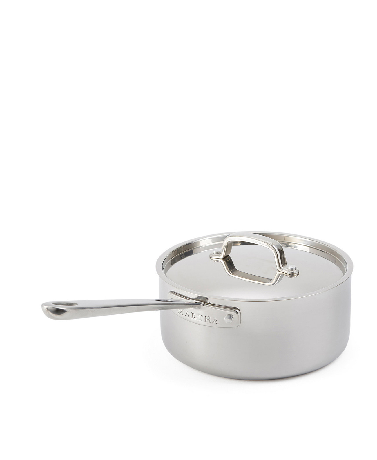 Stainless Steel 3 QT Low Saucepan with Lid Martha Stewart