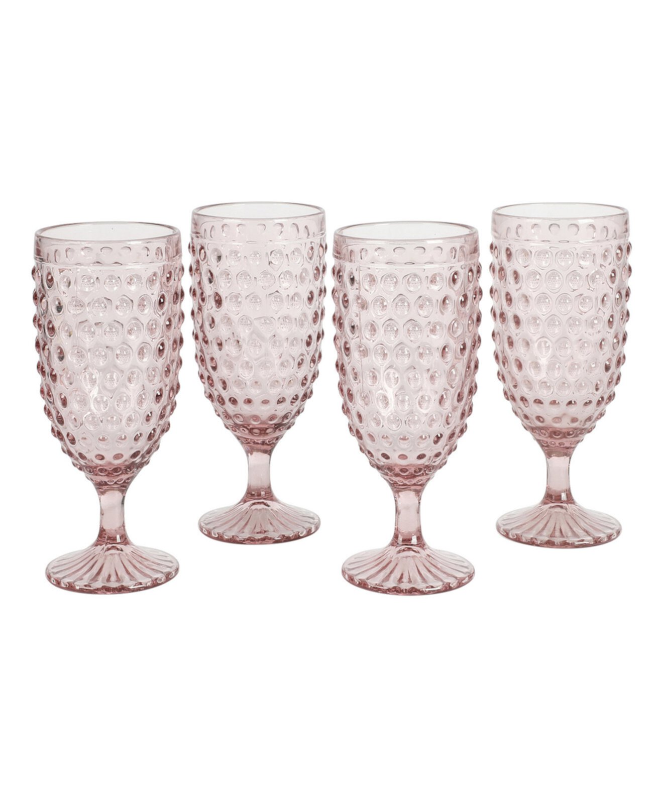 Chauncey Hobnail Handmade Glass Goblet, Set of 4 Martha Stewart