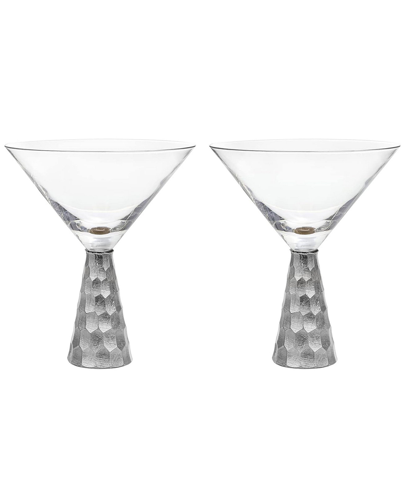 Daphne Silver Martini Glasses, Set of 2 American Atelier