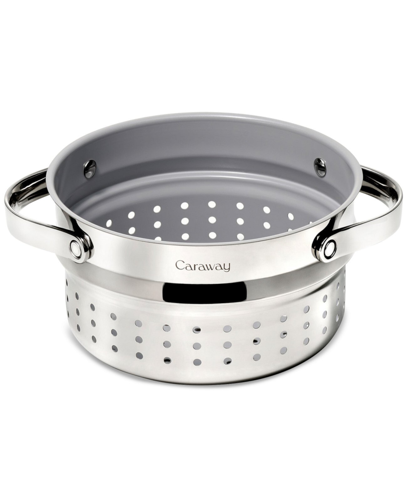 Nonstick Stainless Steel 3-Qt. Saucepan Steamer Caraway