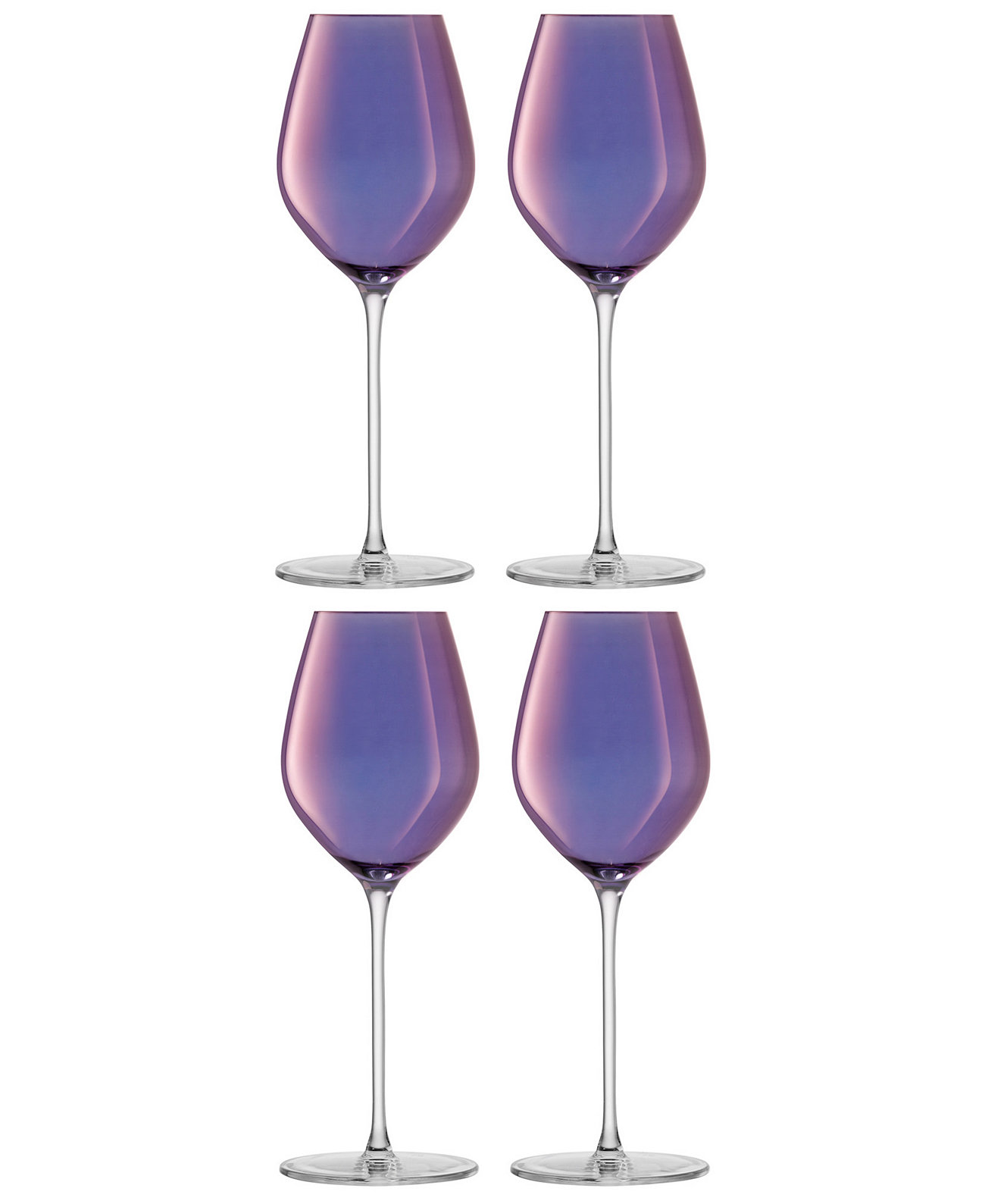 Aurora Champagne Tulip Glass 10oz Polar Violet x 4 LSA International