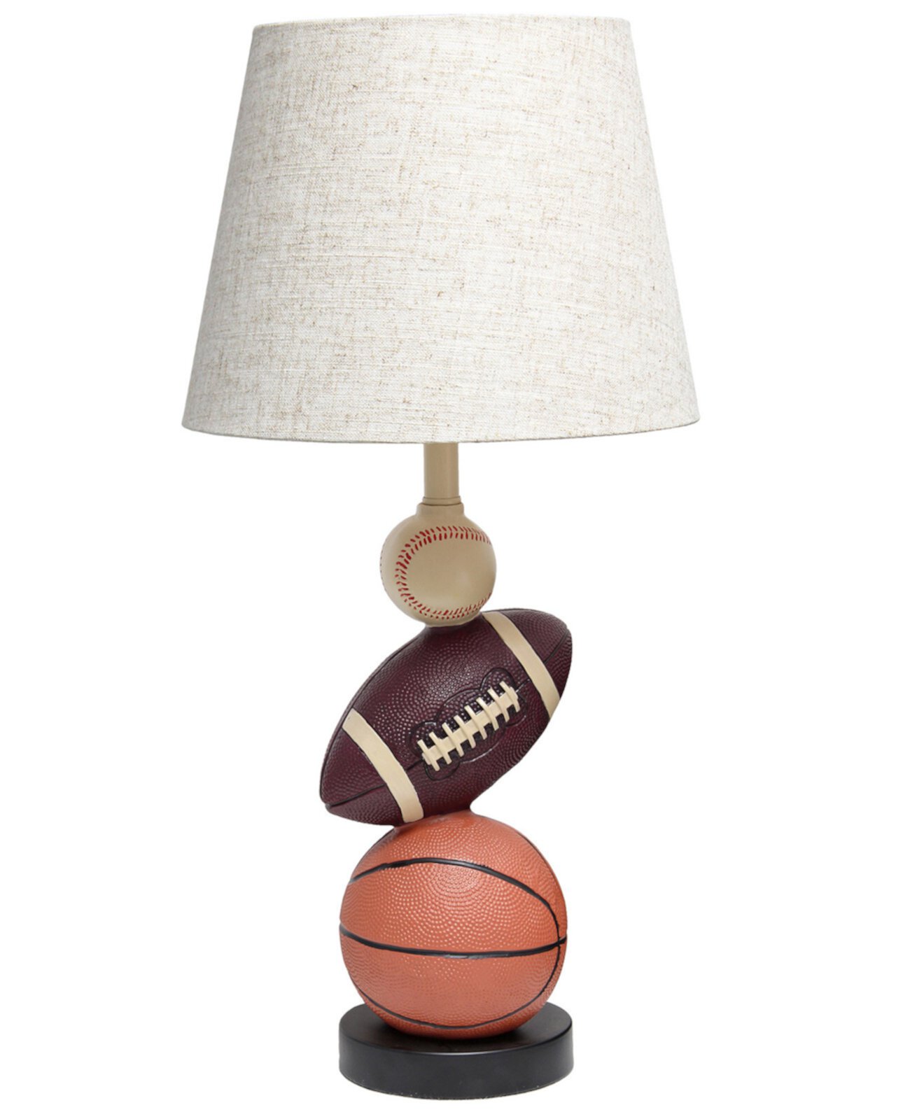SportsLite 22" Tall Popular Sports Combo Basketball, Baseball, Football Polyresin Table Desk Lamp Simple Designs