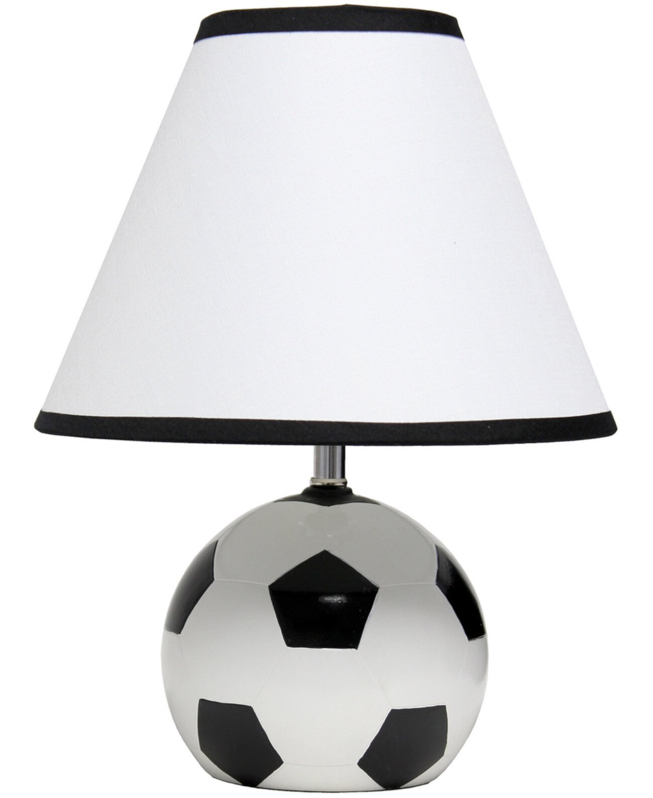 SportsLite 11.5" Tall Athletic Sports Soccer Ball Base Ceramic Bedside Table Desk Lamp with White Empire Fabric Shade Simple Designs