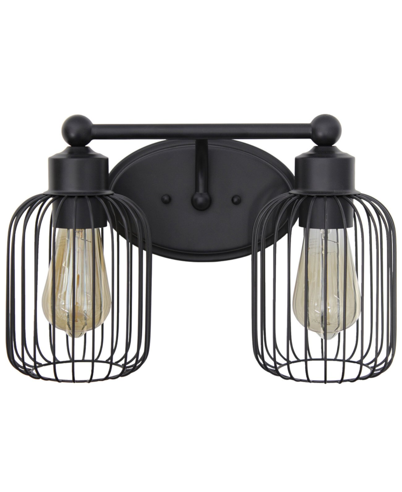Ironhouse Two Light Industrial Decorative Cage Vanity Uplight Downlight Wall Mounted Fixture LALIA HOME