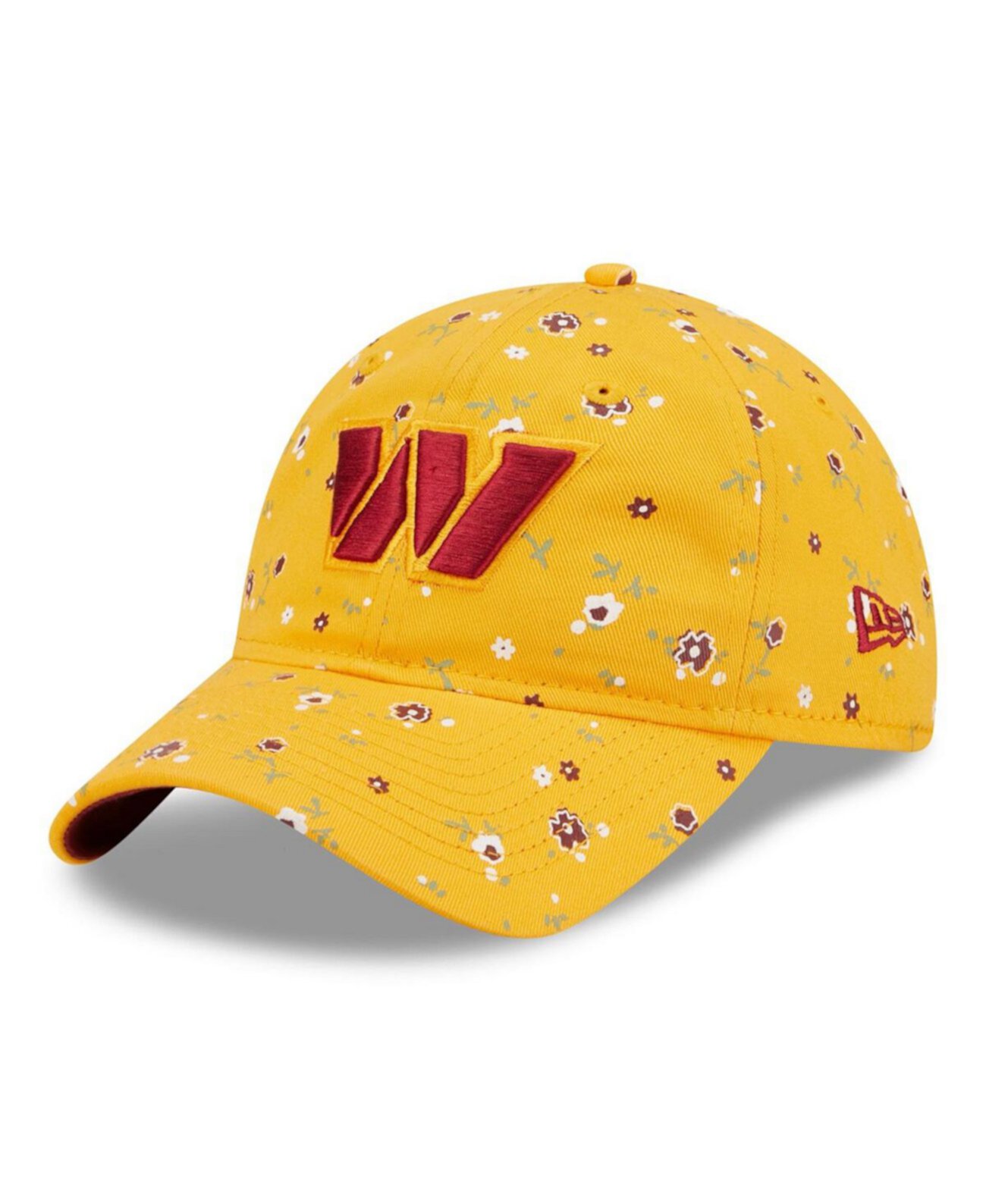 Women's Gold Washington Commanders Floral 9TWENTY Adjustable Hat New Era