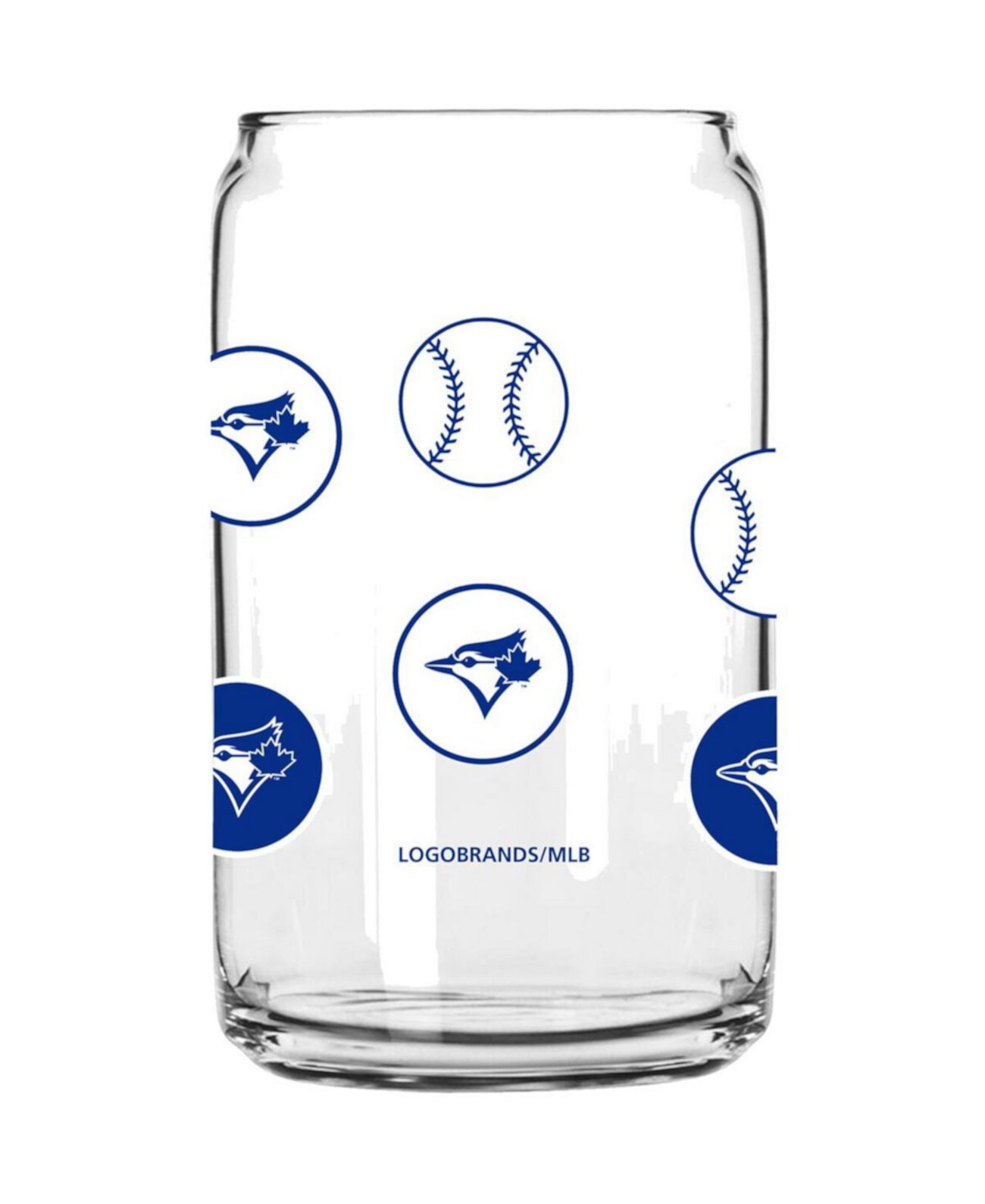 Toronto Blue Jays 16 Oz Smiley Can Glass Logo Brand