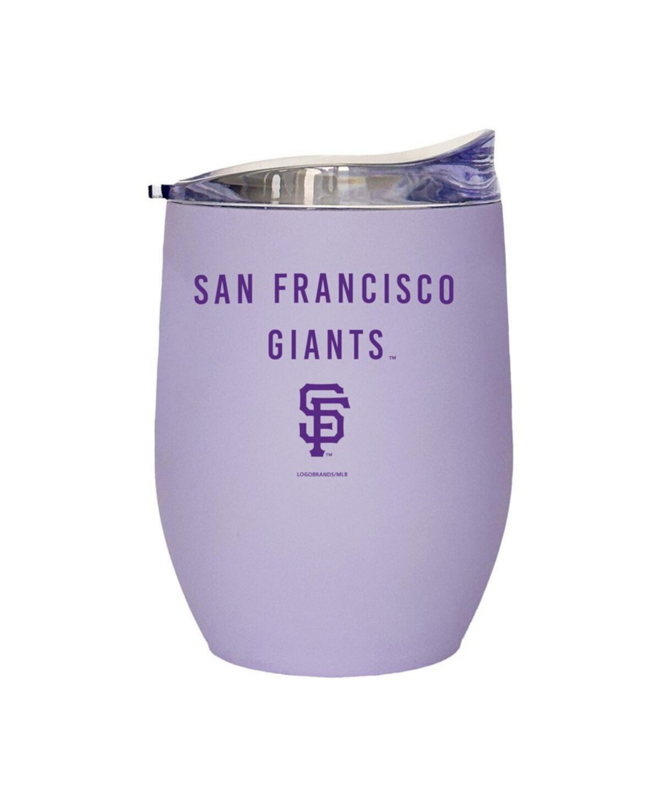 San Francisco Giants 16 Oz Lavender Soft Touch Curved Tumbler Logo Brand