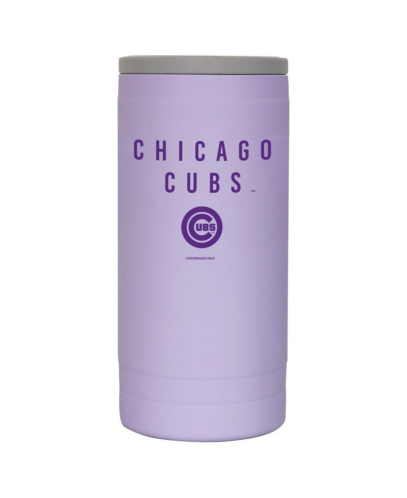 Chicago Cubs 12 Oz Lavender Soft Touch Slim Coolie Logo Brand