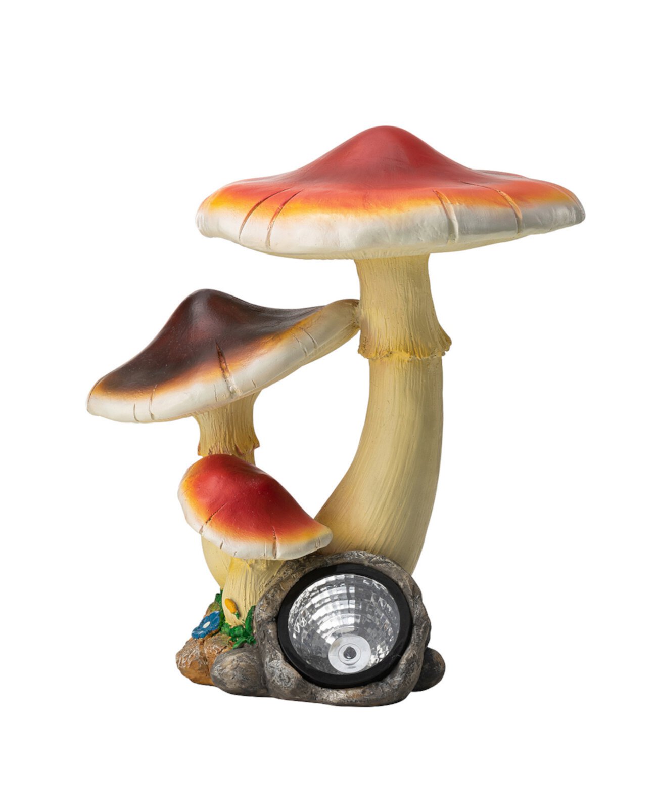 Solar Powered Vibrant Mushrooms Garden Statue Glitzhome