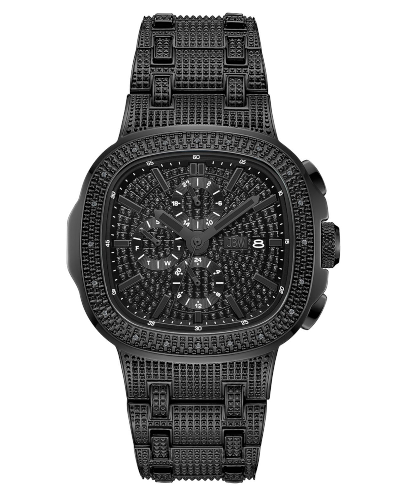Men's Heist Multifunction Black Stainless Steel Watch, 45mm JBW
