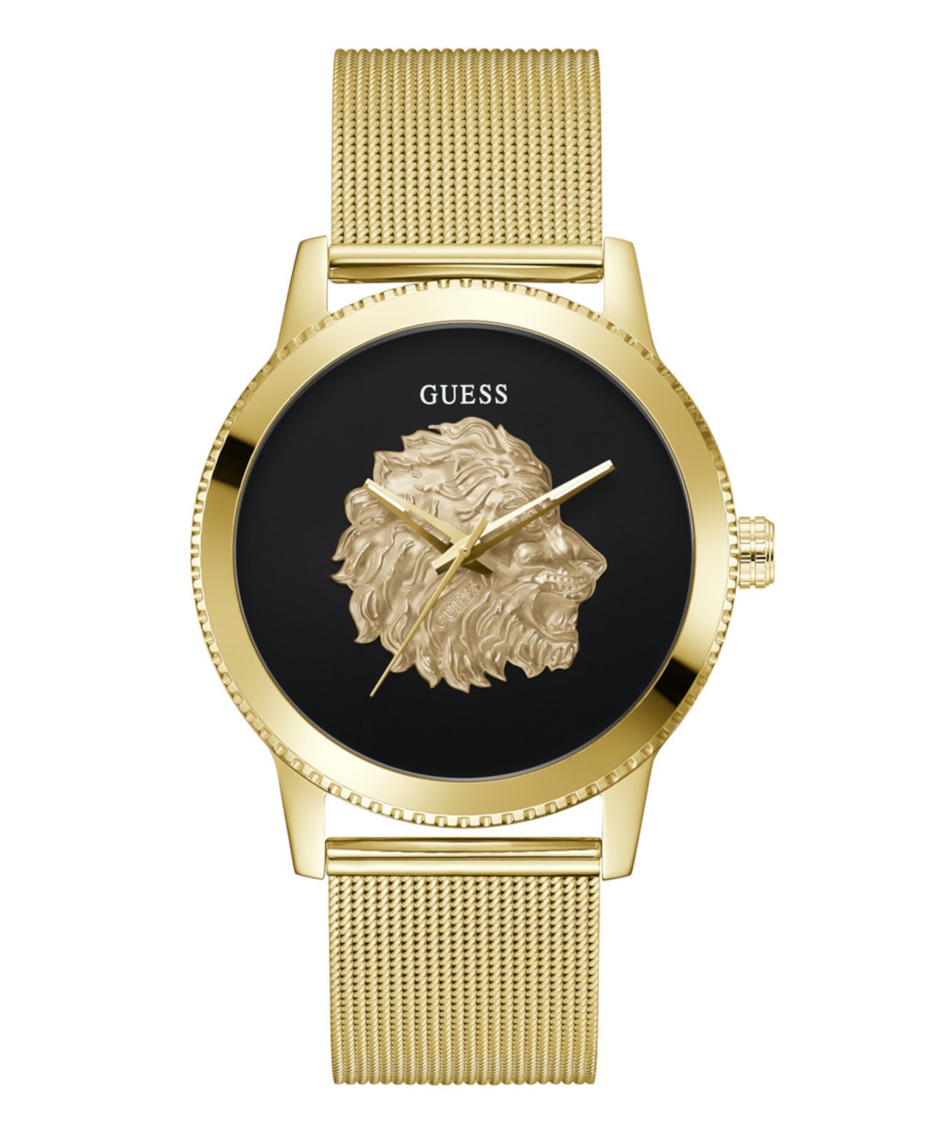 Men's Analog Gold-Tone Stainless Steel Mesh Watch, 44mm GUESS