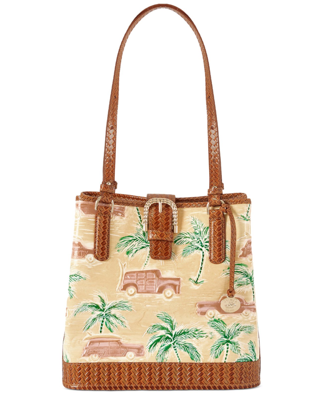 Fiora HoneyBrown Copa Cabana Leather Bucket Bag Brahmin