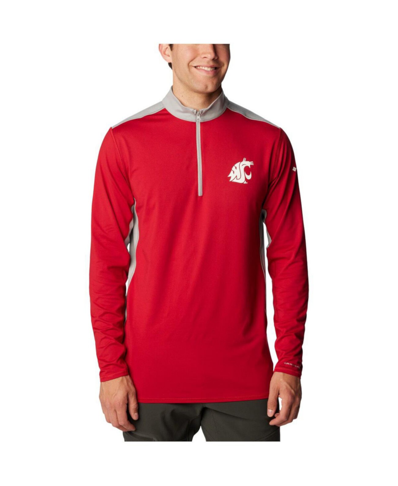 Men's Crimson Washington State Cougars Tech Trail™ Omni-Shade Quarter-Zip Jacket Columbia