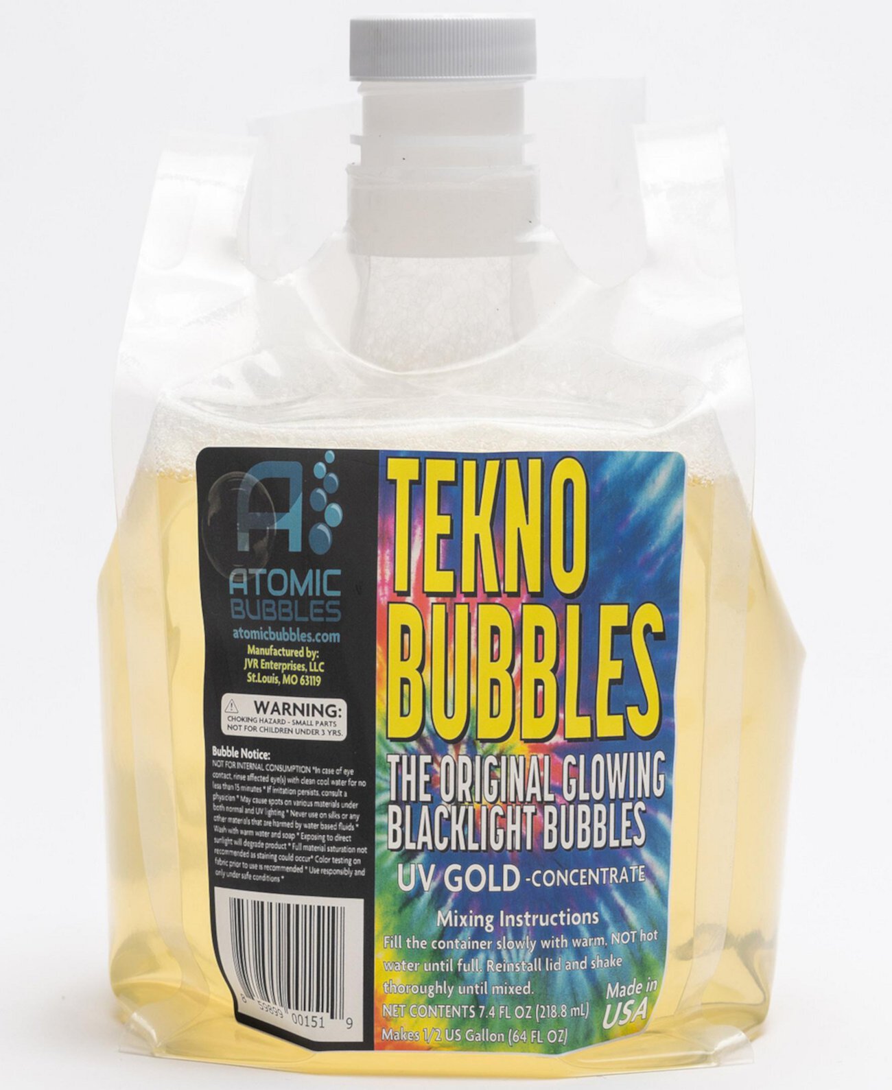 - Tekno Bubbles 64 oz Gold Smart Pouch Refill Atomic Bubbles
