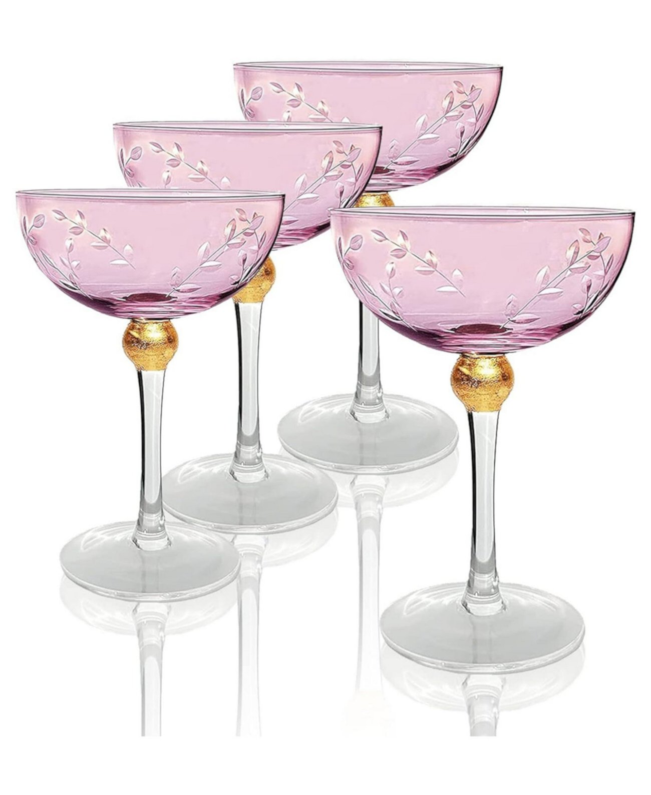 Pallo Tinted Glass Crystal Champagne Saucer, 9 oz Set of 4 The Wine Savant