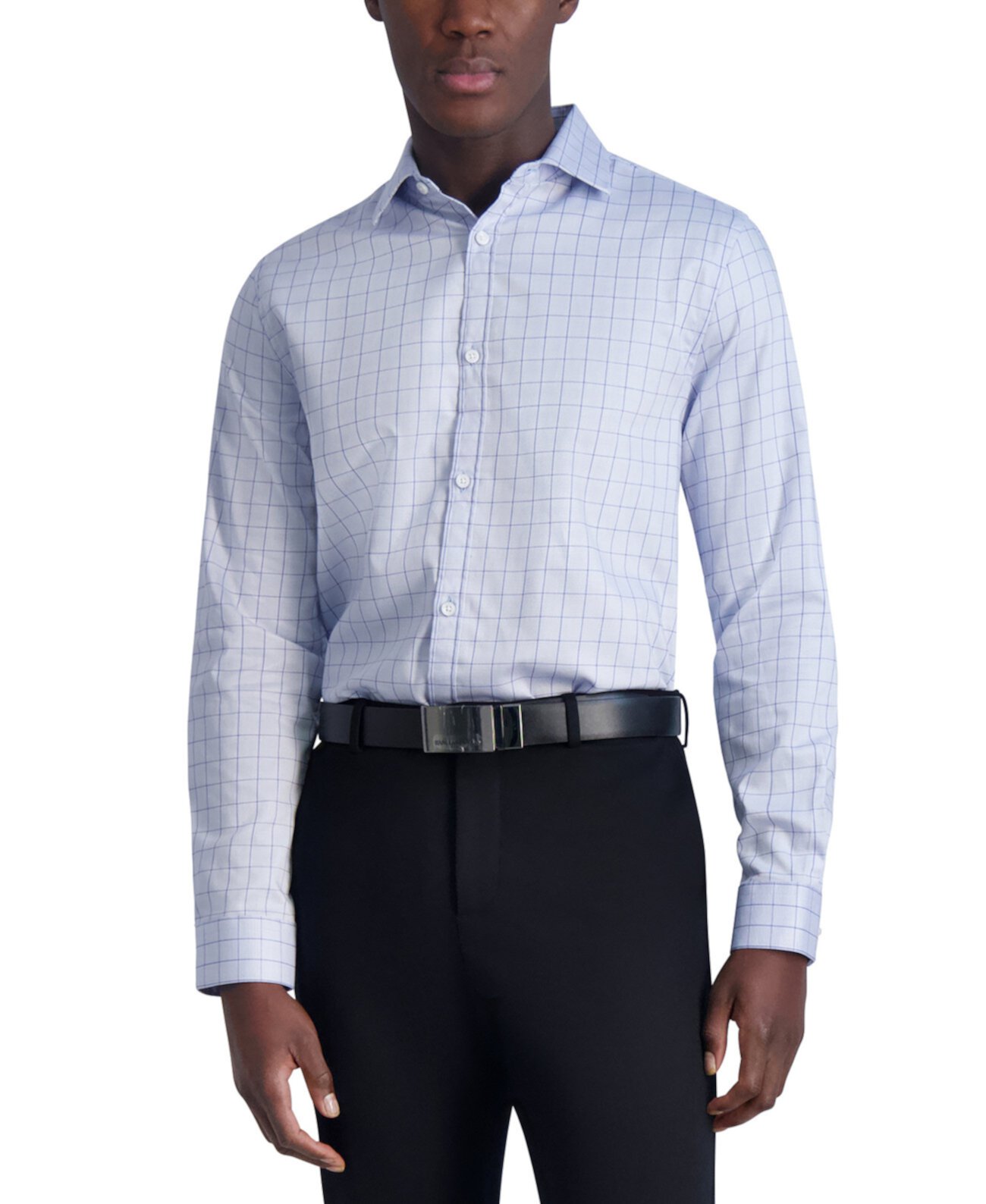 Men's Slim-Fit Windowpane Woven Shirt Karl Lagerfeld Paris