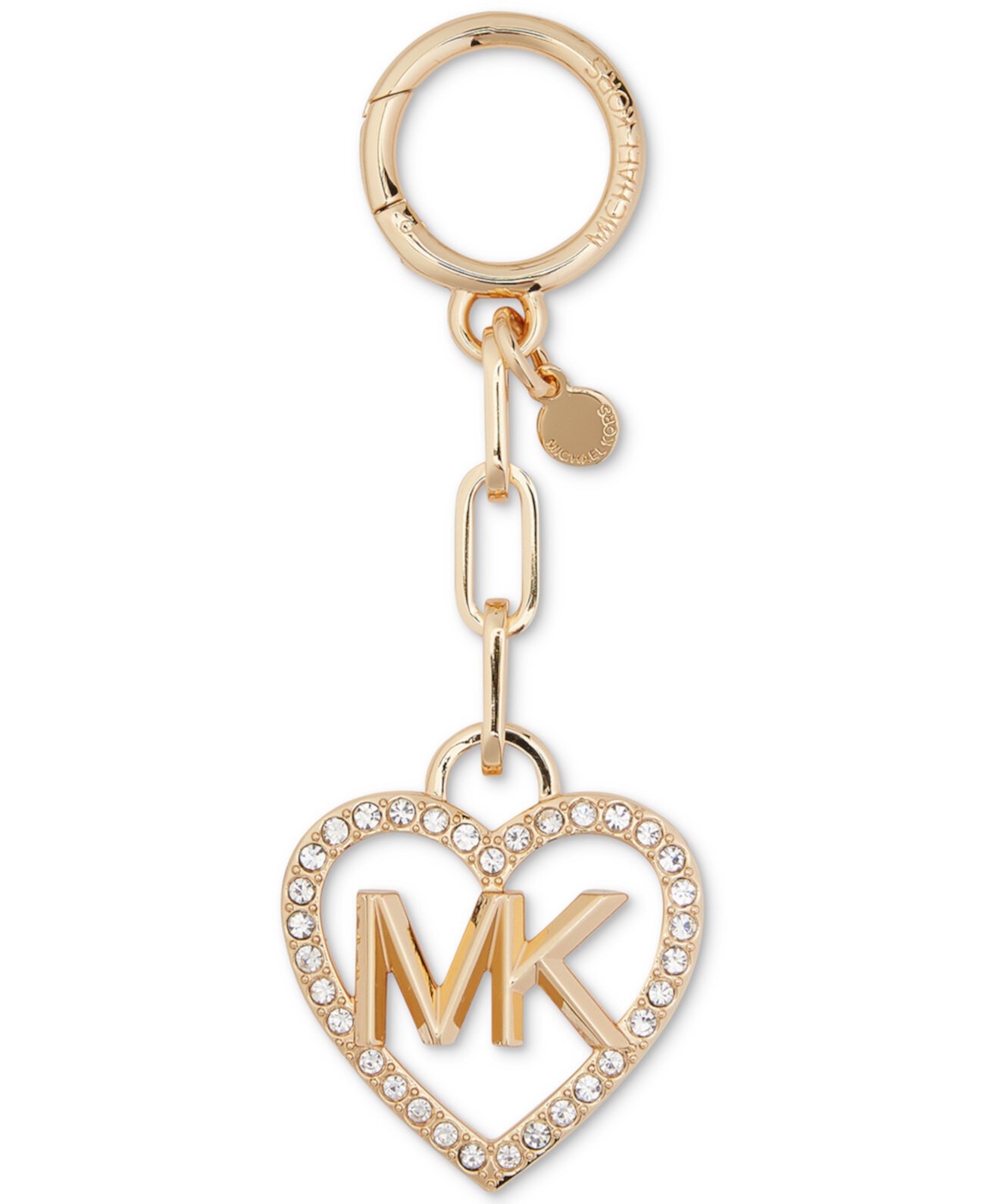 Charms Metal MK Heart Pave Key Charm Michael Kors